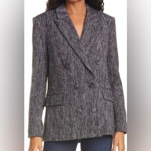 L’Agence Ashlyn Double Breasted Blazer Black/Ivory in size 4